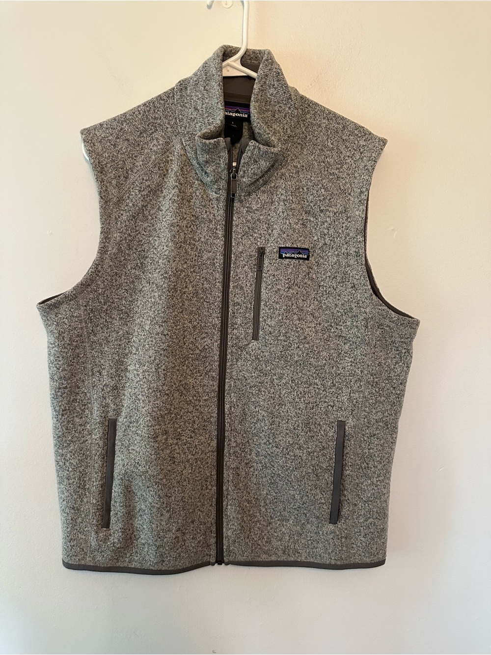 Patagonia Mens Better Sweater Vest Large L Stonewash Grey Full Zip Fleece STY258